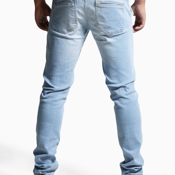 OLGYN Monroe Stretch Knit Light Blue Denim Pant - Picture 2 of 5